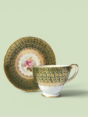 Hammersley & Co. Bone China Teacup and Saucer, c. 1940s–1950s Vintage
